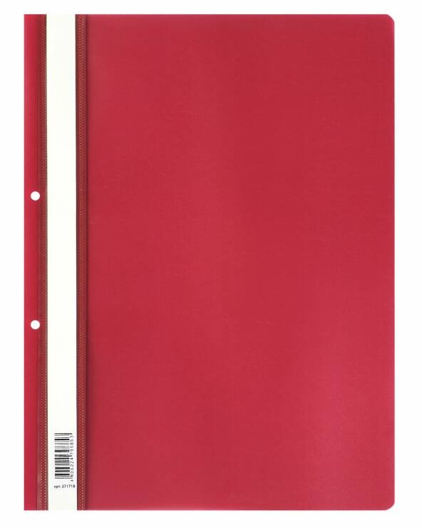картинка Папка-скоросшиватель с прозрачным верхом, А4, 100/120 мкм, до 100 л, пластик, красный, STAFF, 271718 от магазина Альфанит в Кунгуре