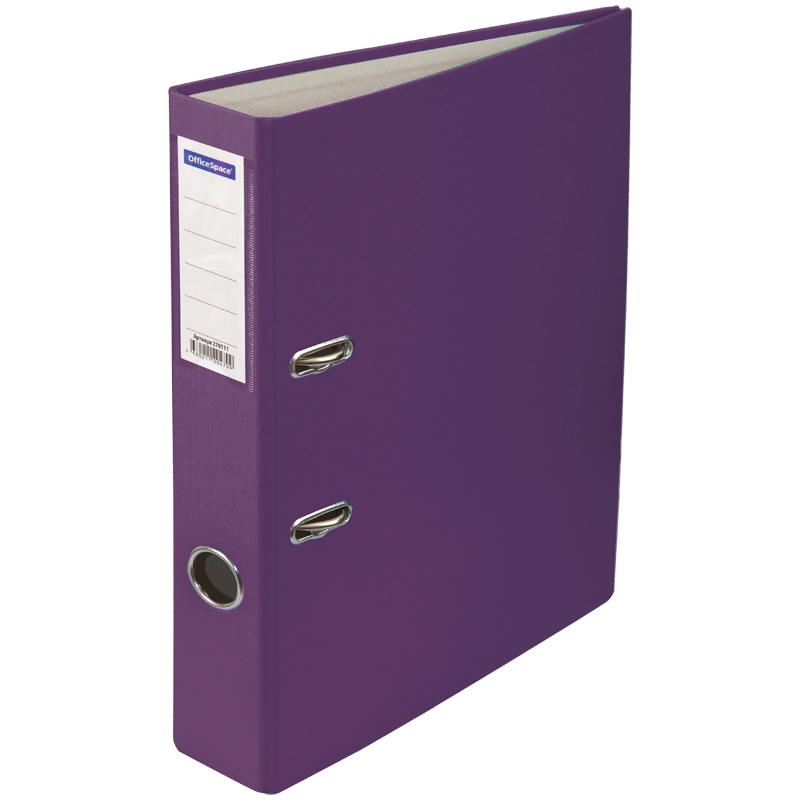 картинка Папка-регистратор, А4, корешок 50 мм, до 450 л, бумвинил, фиолетовый, с карманом, OfficeSpace, 270113 от магазина Альфанит в Кунгуре