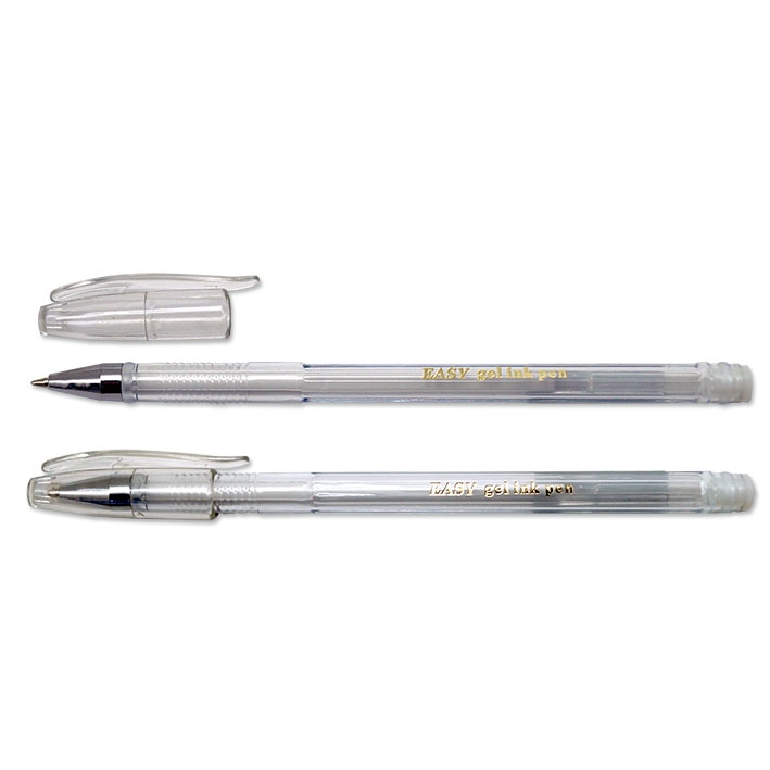 картинка Ручка гелевая, 0,7 мм, белая, корп. прозрачный, "EASY", 888 от магазина Альфанит в Кунгуре