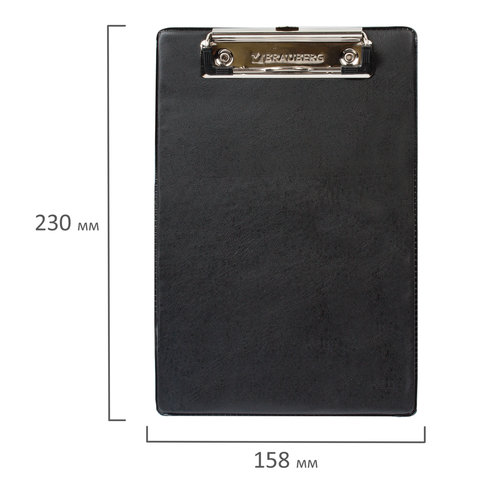картинка Доска-планшет с верхним прижимом, А5, картон с покрытием ПВХ, черный, "NUMBER ONE A5", BRAUBERG, 232 от магазина Альфанит в Кунгуре