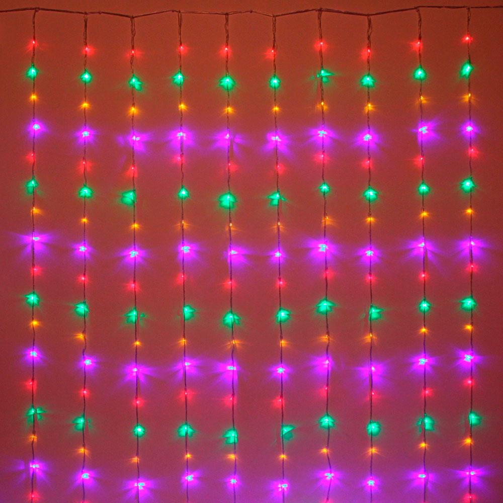 картинка Гирлянда штора, 3*2,5 м, 8 режимов, мультицвет, 360LED, с коннектором, "Водопад", Серпантин, 725-0603, 11430214 от магазина Альфанит в Кунгуре
