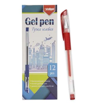 картинка Ручка гелевая, 0,5 мм, красная, корп. прозрачный, грип, "CI-15", Intelligent, 319074 от магазина Альфанит в Кунгуре