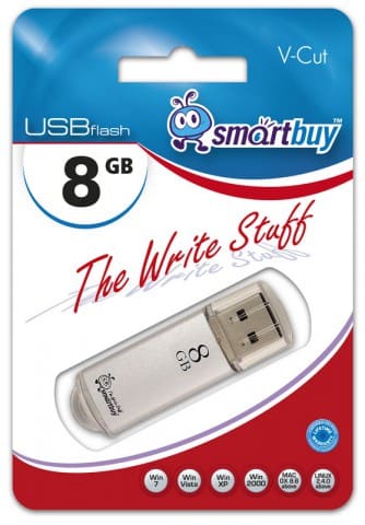 картинка Флеш-диск SmartBuy 8 GB, V-Cut, серебро, SB8GBVC-S от магазина Альфанит в Кунгуре
