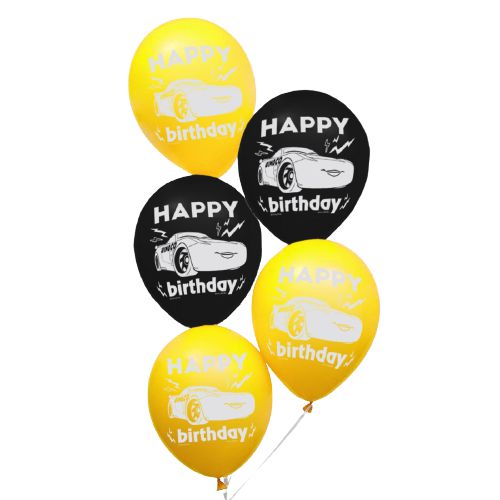 картинка Набор шаров воздушных  5 шт, 12", "С Днем Рождения. Тачки", 5097855 от магазина Альфанит в Кунгуре