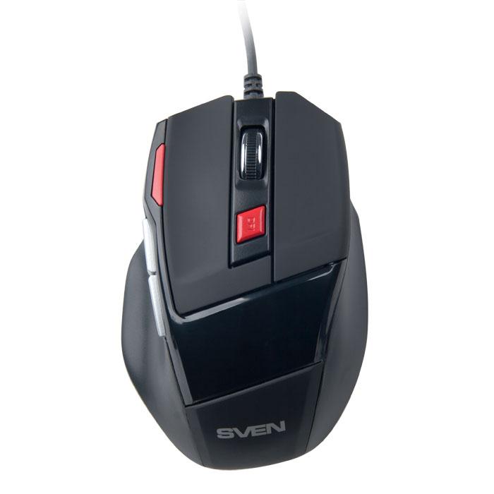 картинка Мышь проводная игровая Sven GX-970, 800-2400 dpi, USB, черный от магазина Альфанит в Кунгуре