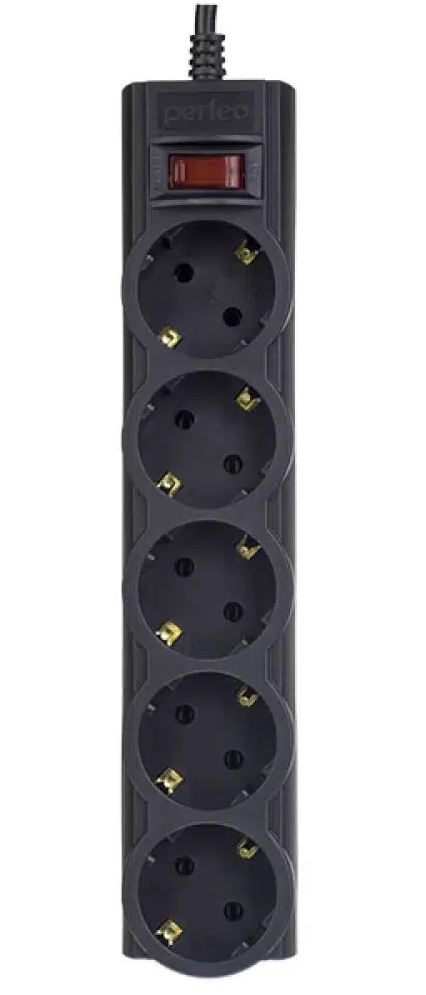 картинка Сетевой фильтр Perfeo PowerX, 5 розеток, 1,8 м, черный, PF_A4714 от магазина Альфанит в Кунгуре
