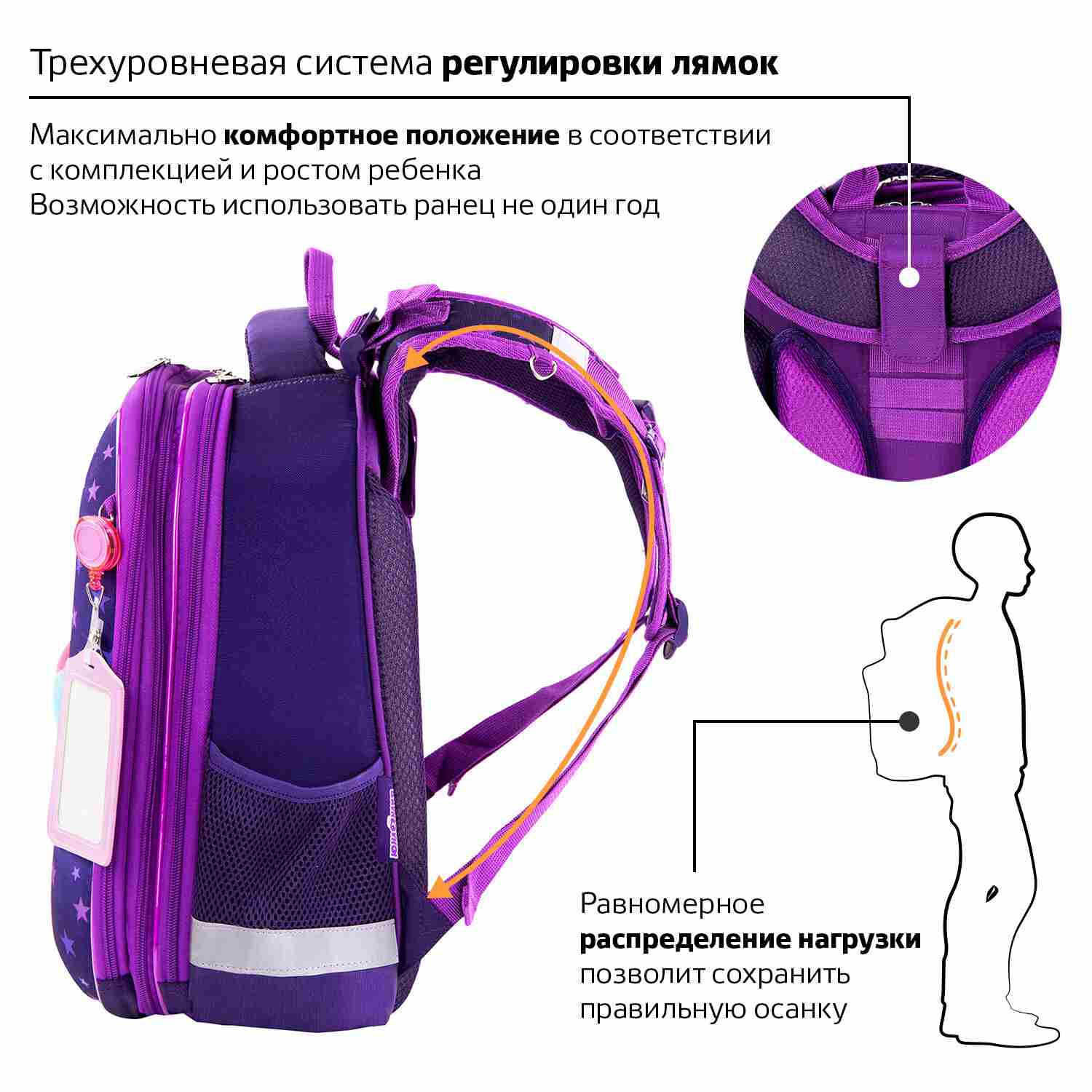 картинка Ранец, 2 отдела, 2 кармана, 38*29*18 см, с дополнительным объемом, "EXTRA. Penguin", Юнландия, 270673 от магазина Альфанит в Кунгуре