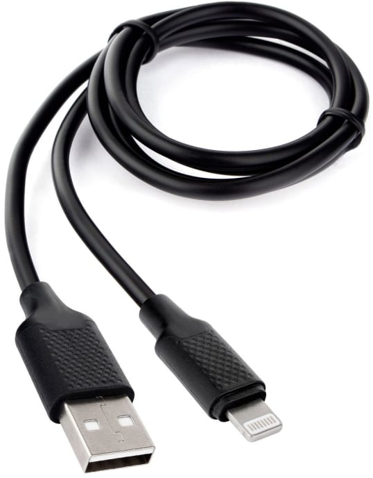 картинка Кабель USB-iPhone8pin, 1 м, черный, Classic 0.2, Cablexpert, CCB-USB-AMAPO2-1MB от магазина Альфанит в Кунгуре