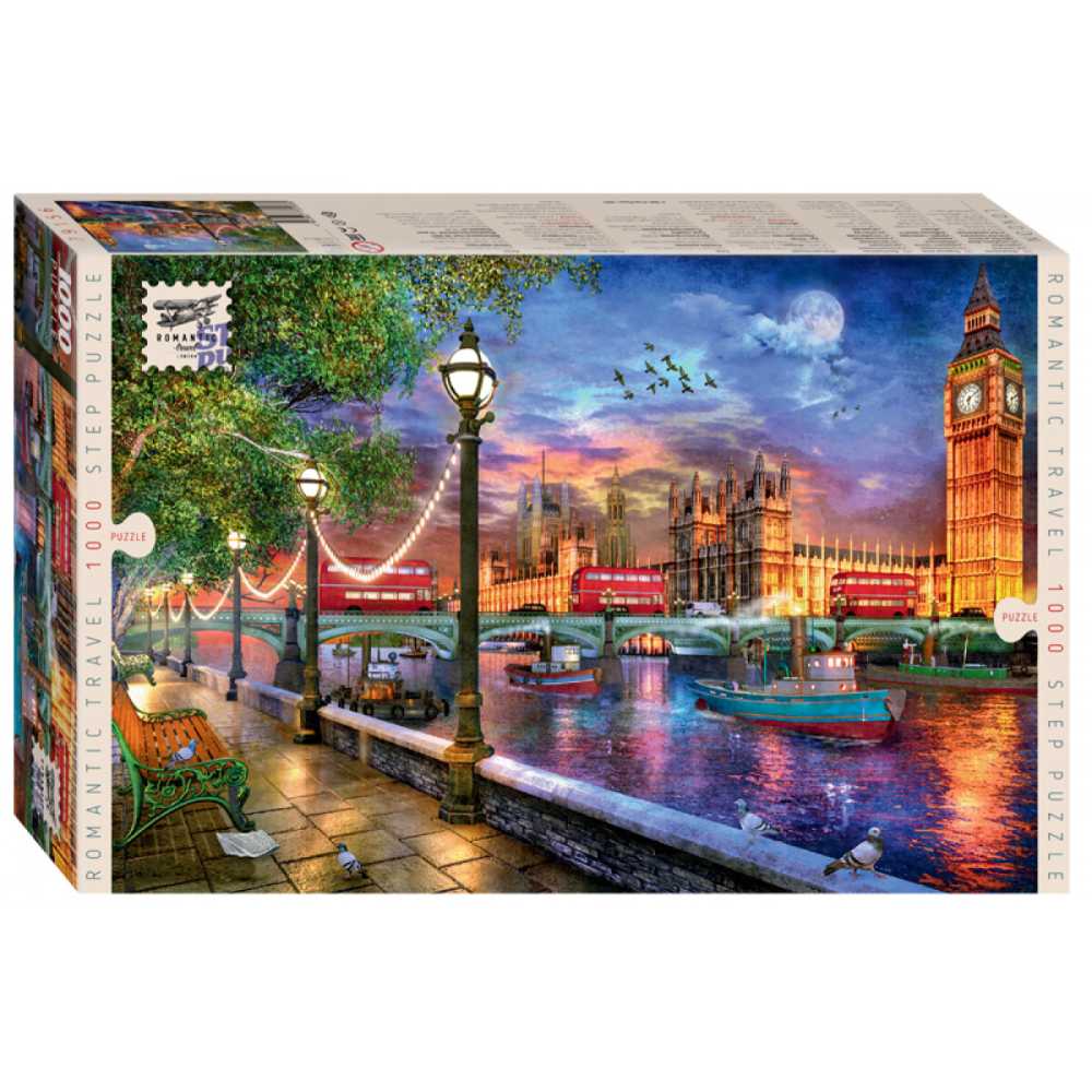 картинка Пазл 1000 эл., "Лондон. Romantic Travel", StepPuzzle, 79156 от магазина Альфанит в Кунгуре