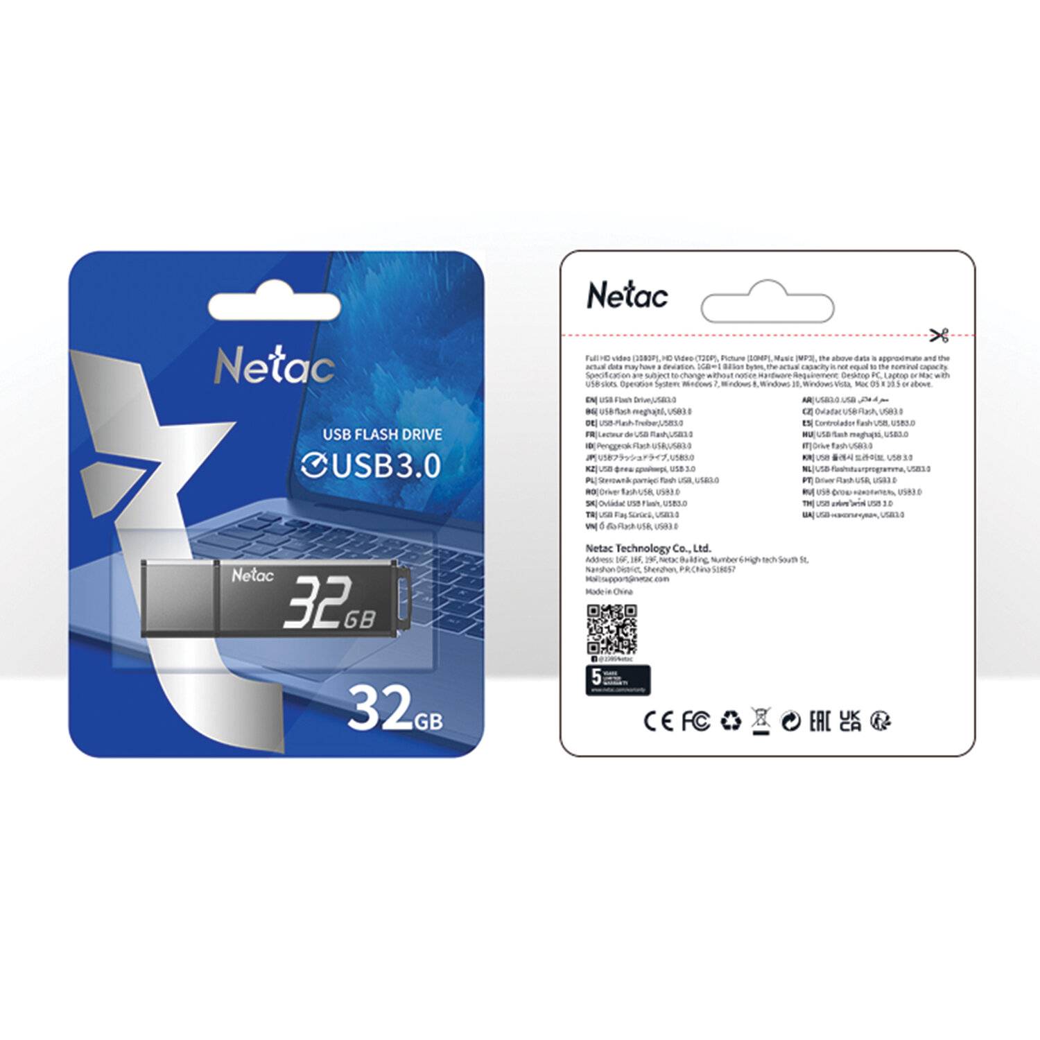 картинка Флеш-диск Netac 32 GB USB 3.0, U351, черный, NT03U351N-032G-30BK от магазина Альфанит в Кунгуре