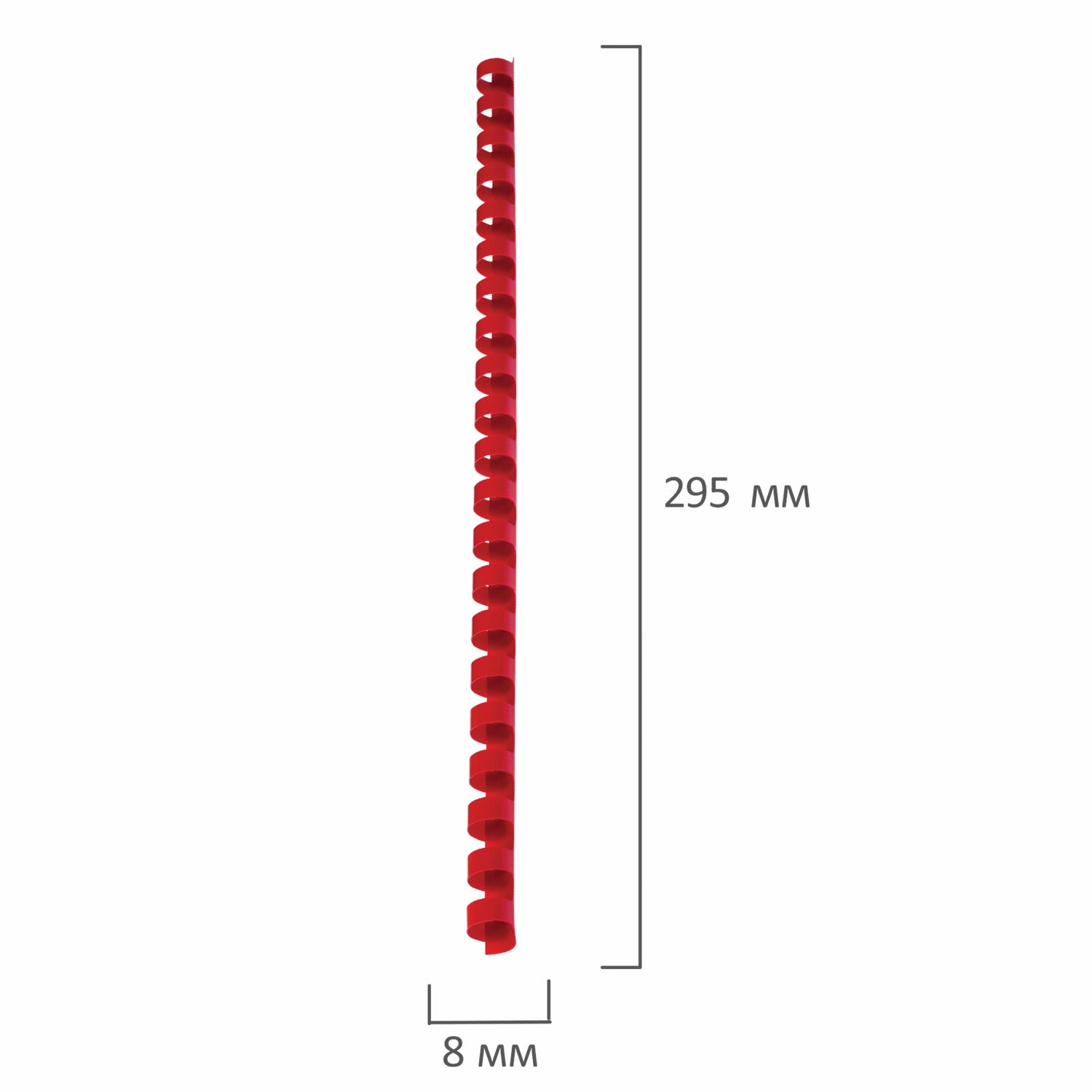 картинка Пружины для переплета 100 шт, 8 мм, на 21-40 л, пластик, красный, BRAUBERG, 530908 от магазина Альфанит в Кунгуре