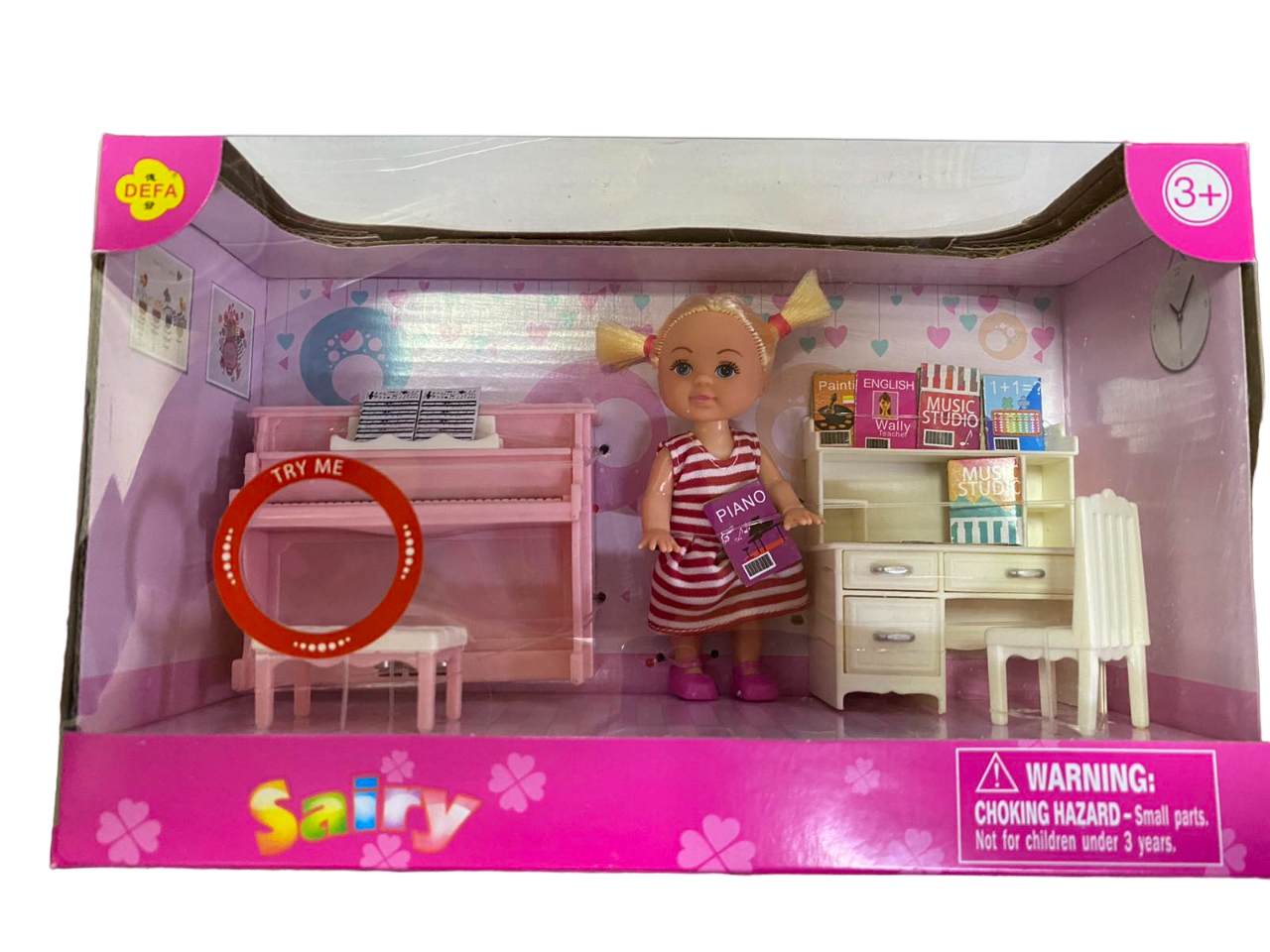 картинка Кукла, 10 см, с аксессуарами, розовый, в коробке, "Малышка", 84144 от магазина Альфанит в Кунгуре