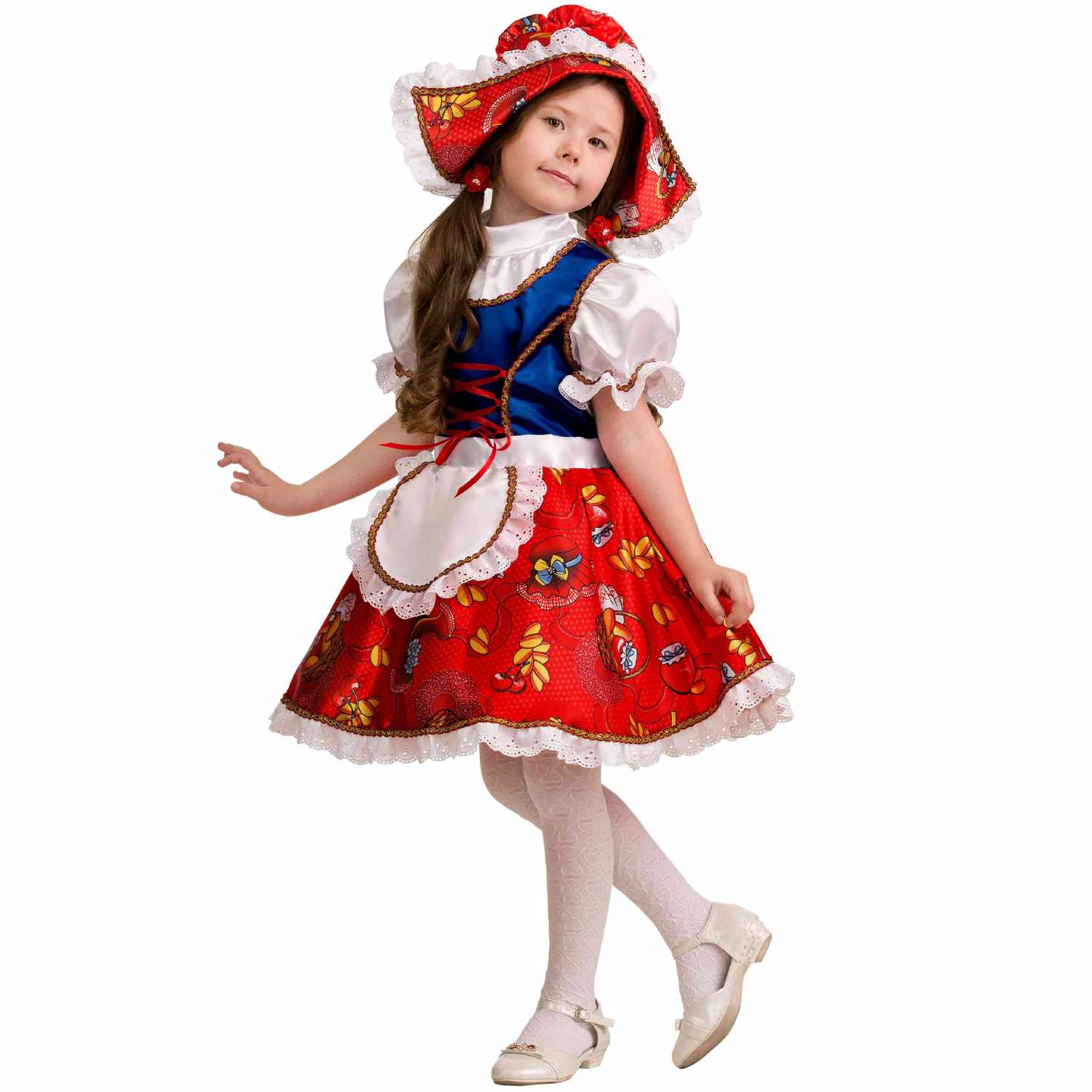 картинка Костюм карнавальный, 5-6 лет, рост 116, платье, шапка, "Красная шапочка", 5205-116-60 от магазина Альфанит в Кунгуре