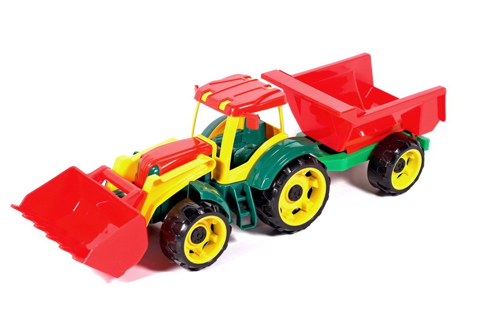 картинка Трактор, с прицепом, "Трудяга", 40-0065 от магазина Альфанит в Кунгуре