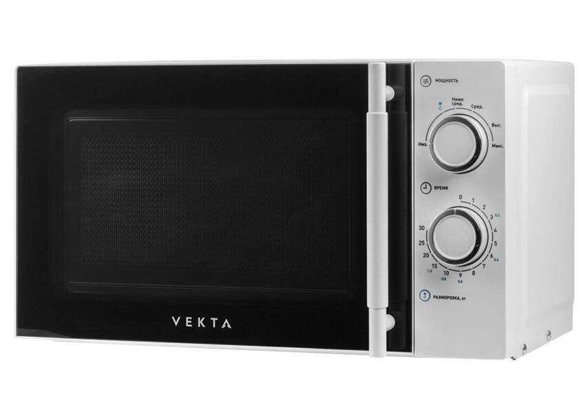 картинка Микроволновая печь VEKTA MS720ATW, 700 Вт, 20 л, белая от магазина Альфанит в Кунгуре