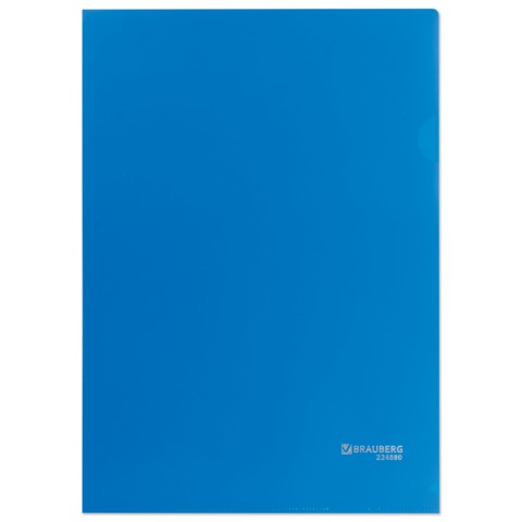 картинка Папка-уголок, А4, 150 мкм, пластик, синий, BRAUBERG, 224880 от магазина Альфанит в Кунгуре