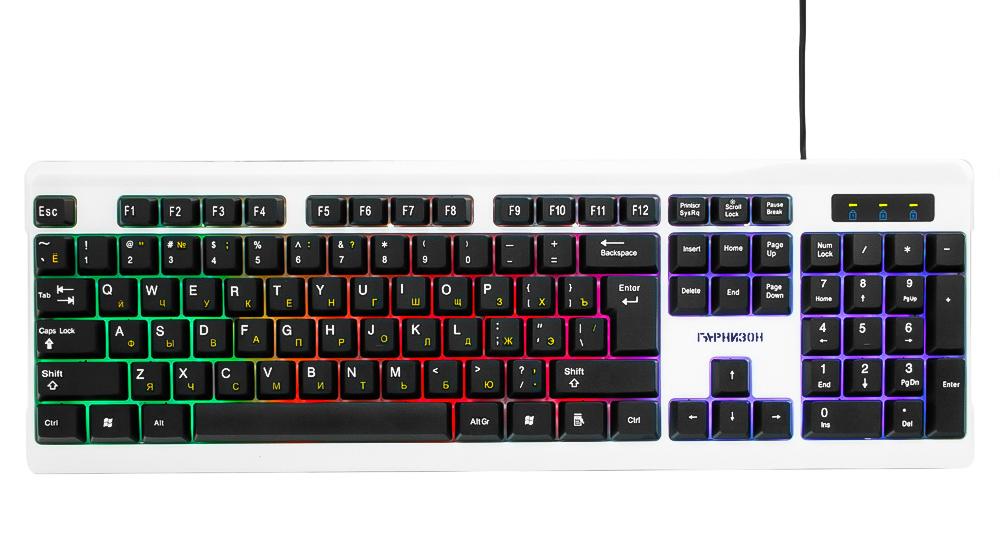 картинка Клавиатура проводная SmartBuy 333 ONE, USB, белый/черный, подсветка, SBK-333U-WK от магазина Альфанит в Кунгуре