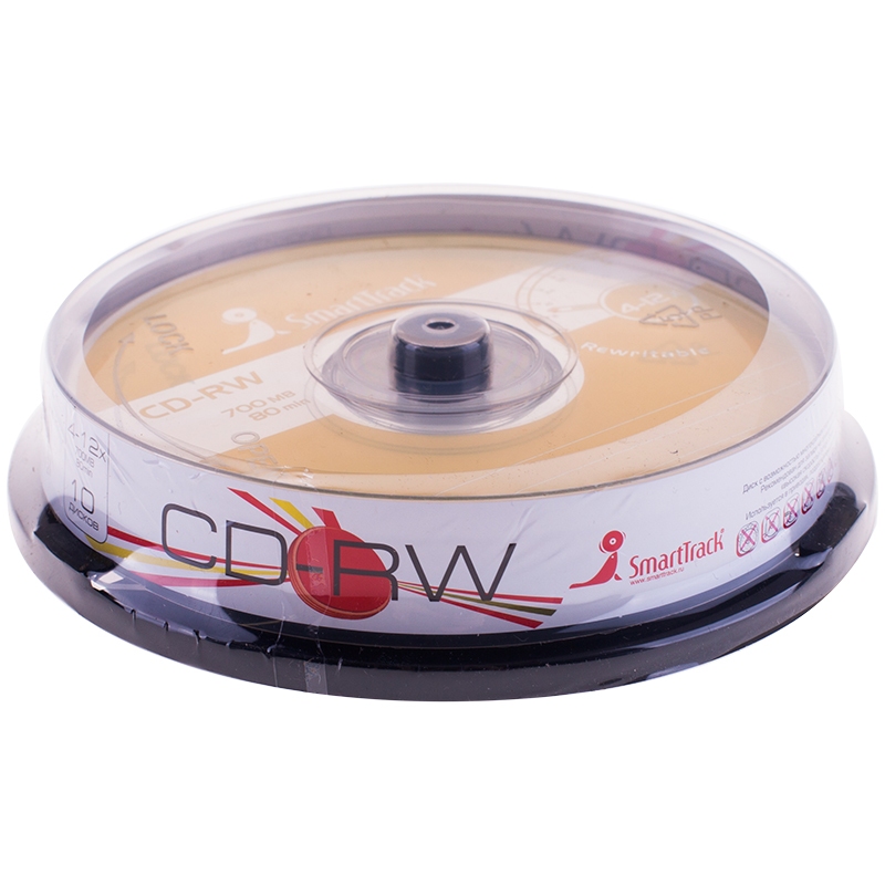 картинка Диски CD-RW SmartTrack 4-12x, 10 шт, Cake, бокс от магазина Альфанит в Кунгуре