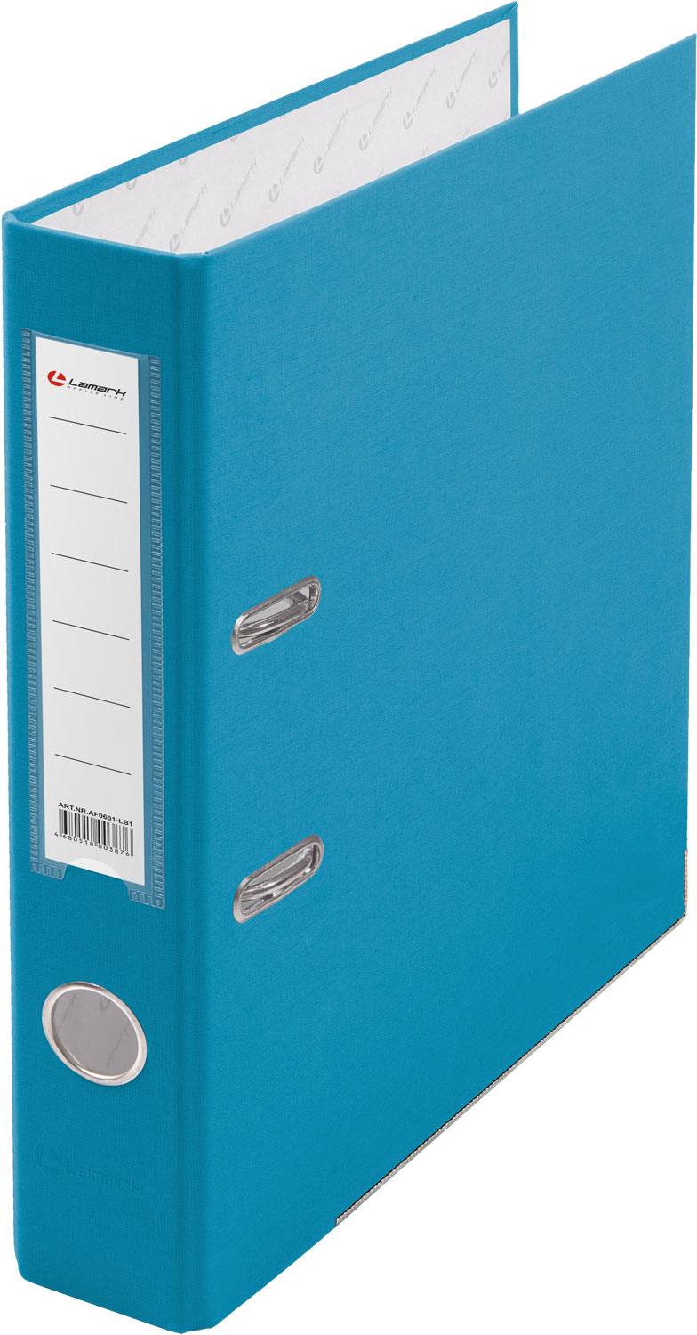 картинка Папка-регистратор, А4, корешок 50 мм, бумвинил, голубой, с карманом, Lamark, AF0601-LB1 от магазина Альфанит в Кунгуре