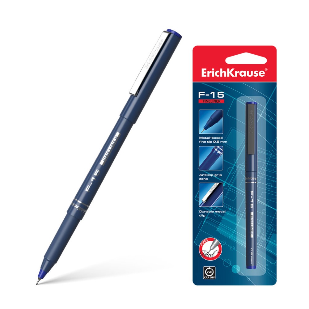 картинка Ручка капиллярная, 0,6 мм, синий, "F-15 Stick Classic", 37102 от магазина Альфанит в Кунгуре