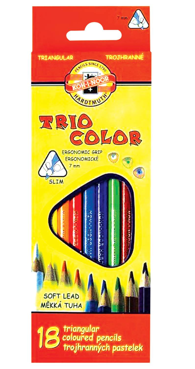 картинка Карандаши цветные, 18 цв, 18 шт, трехгранный корпус, "Triocolor", Koh-i-Noor, 3133018004KSRU от магазина Альфанит в Кунгуре