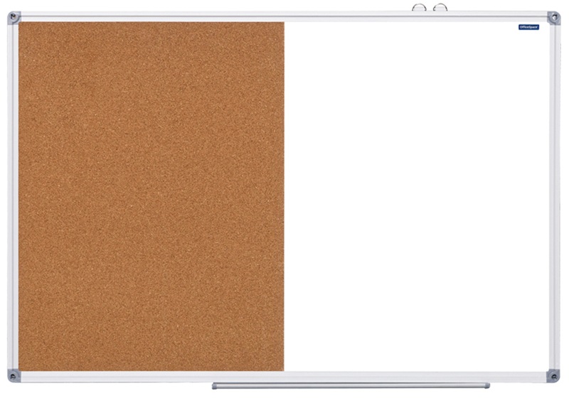 картинка Доска магнитно-маркерная/пробковая, 60*90 см, алюминиевая рамка, OfficeSpace, 307416 от магазина Альфанит в Кунгуре