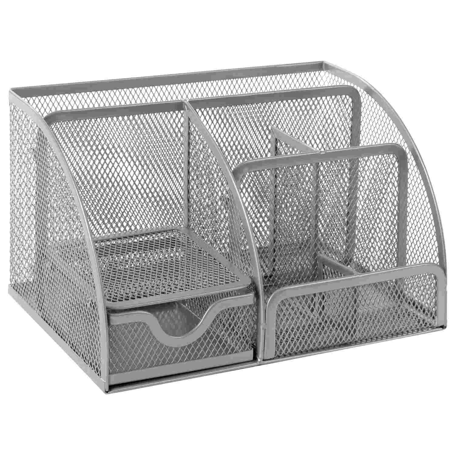 картинка Органайзер настольный, 7 отделов, металл, серебро, "Germanium", BRAUBERG, 237417 от магазина Альфанит в Кунгуре