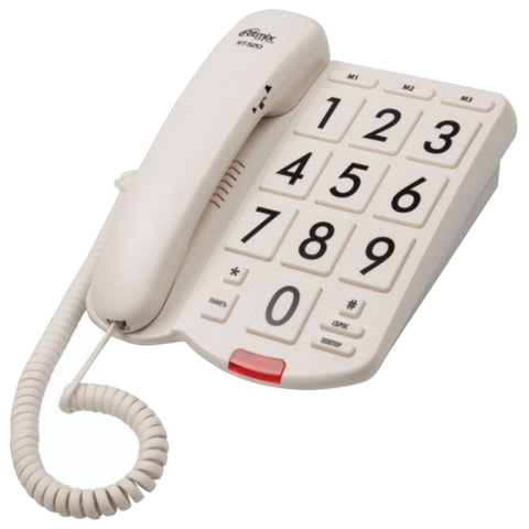 картинка Телефон Ritmix RT-520 ivory с большими кнопками и крупными цифрами, цвет слоновой кости от магазина Альфанит в Кунгуре