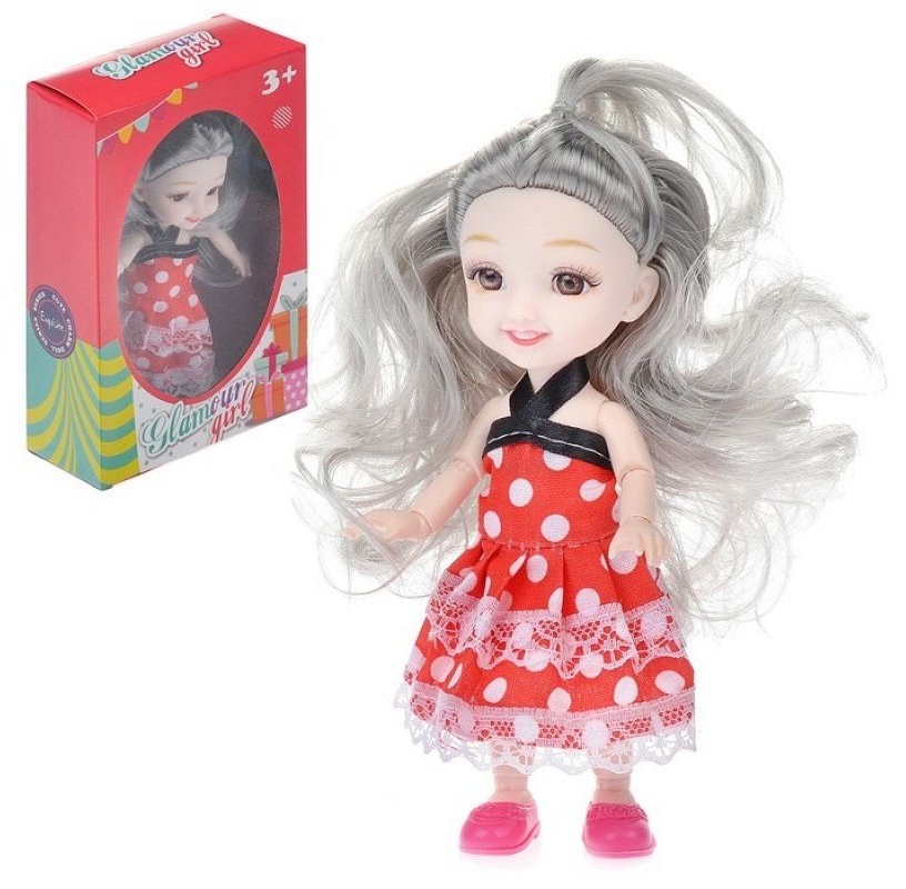 картинка Кукла, 13*19 см, платье в горошек, 9024 от магазина Альфанит в Кунгуре