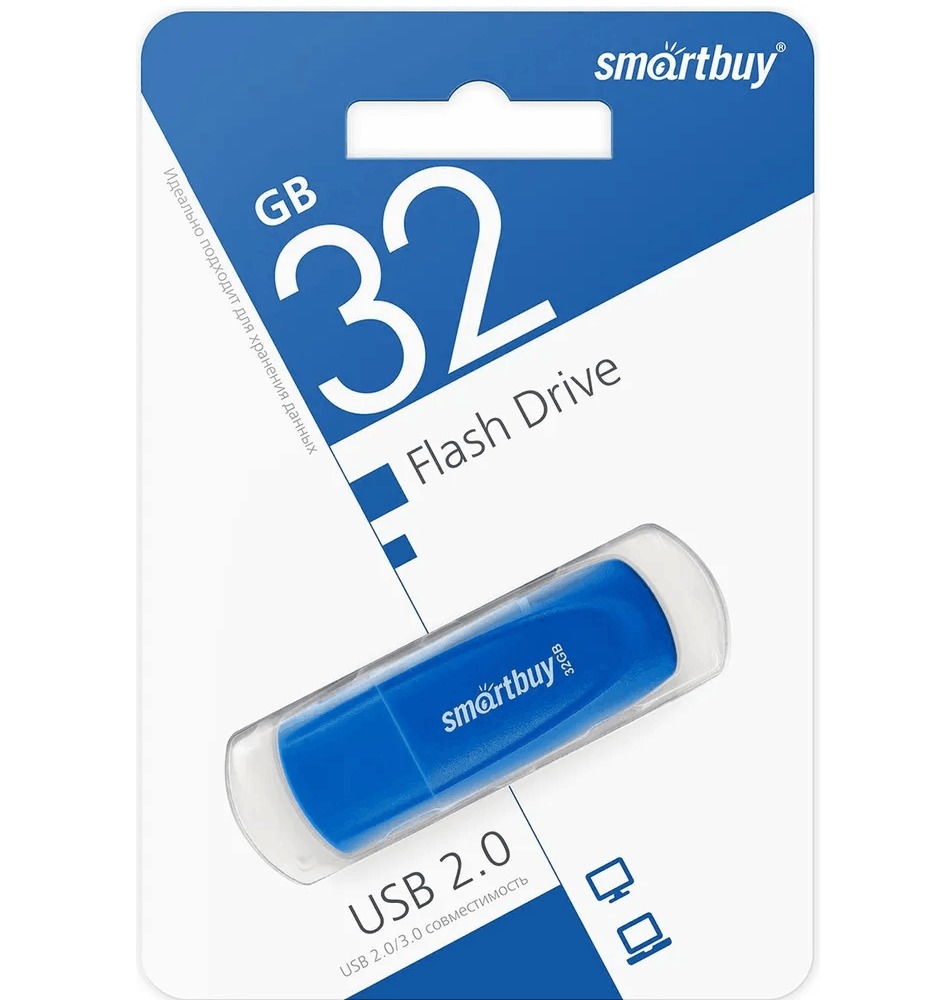 картинка Флеш-диск SmartBuy 32 GB, Scout, синий, SB032GB2SCB от магазина Альфанит в Кунгуре