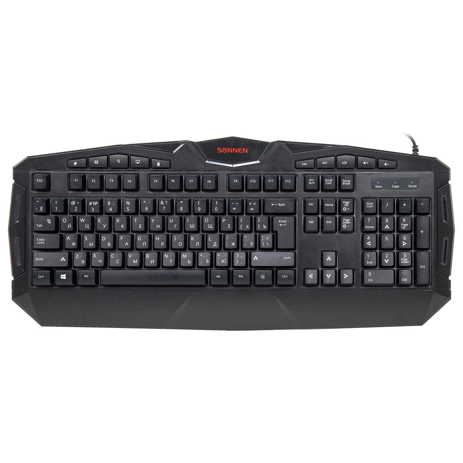 картинка Клавиатура проводная SONNEN Q9M, USB, черный, 513511 от магазина Альфанит в Кунгуре