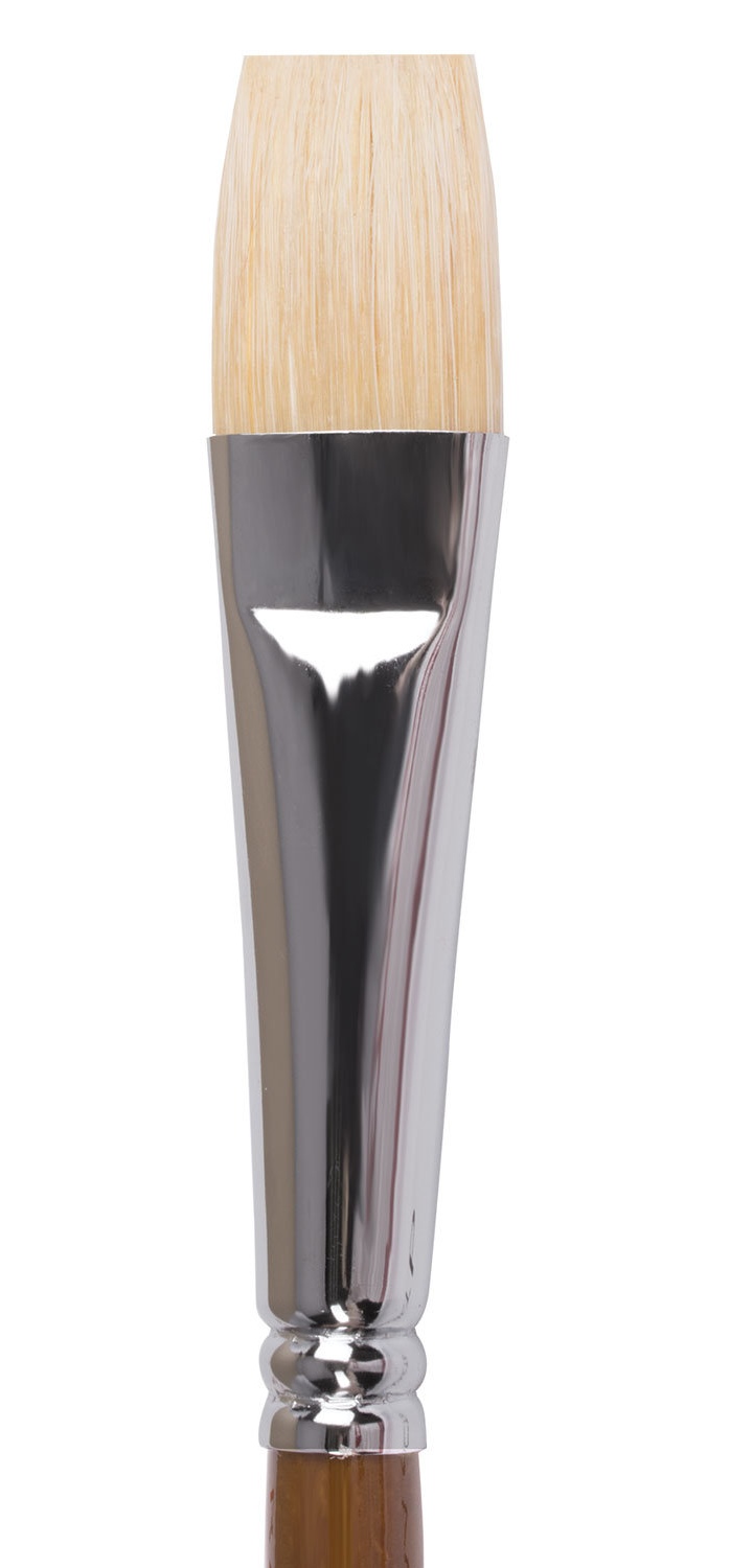 картинка Кисть художественная № 22, щетина, плоская, длинная ручка, BRAUBERG ART, 200723 от магазина Альфанит в Кунгуре