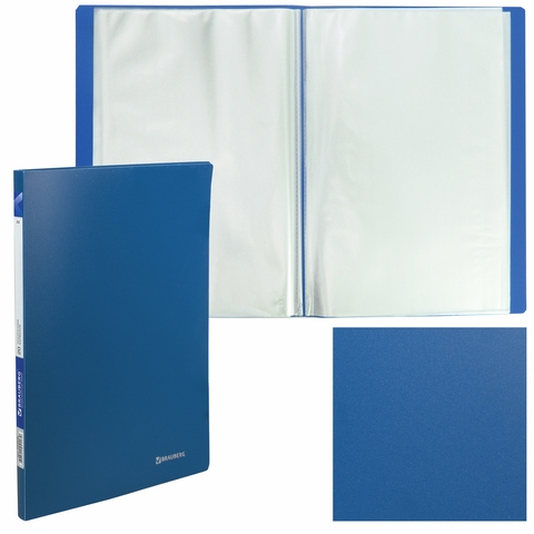 картинка Папка 20 файлов, А4, 0,5 мм, синий, "Office", BRAUBERG, 222628 от магазина Альфанит в Кунгуре