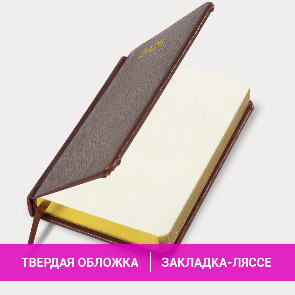 картинка Ежедневник датированный 2026 г, А6, 168 л, кожзам, коричневый, "Iguana", BRAUBERG, 117253 от магазина Альфанит в Кунгуре