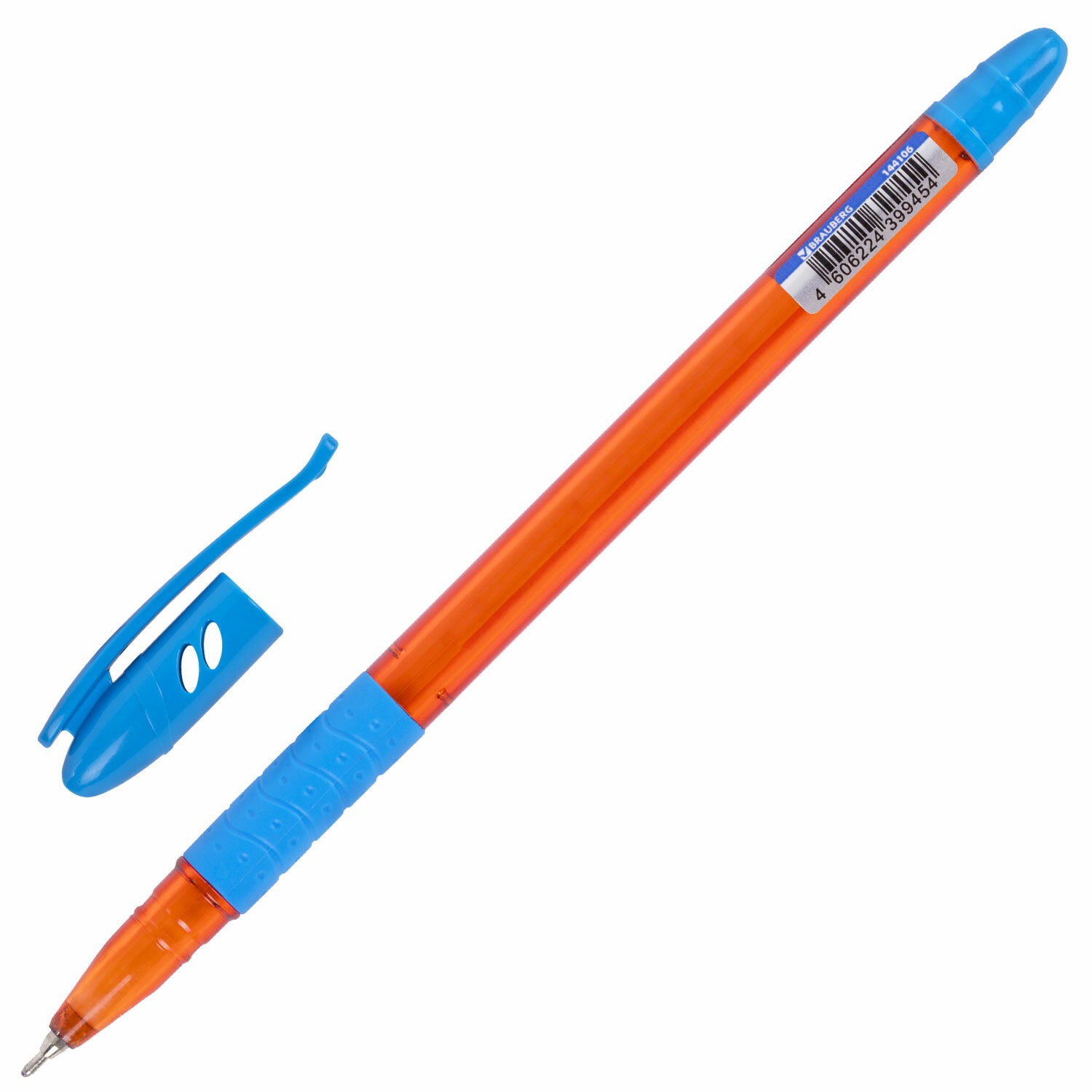 картинка Ручка шариковая, 0,35 мм, синяя, корп. ассорти, грип, "GLASSY MIX", BRAUBERG, 144106 от магазина Альфанит в Кунгуре