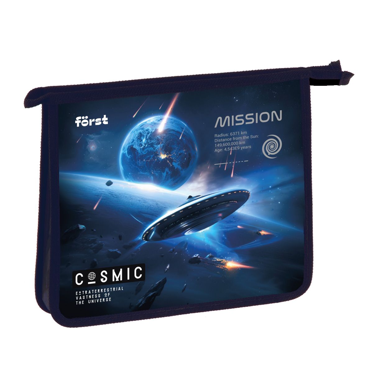 картинка Папка для тетрадей, А5, 1 отдел, пластик, на молнии, "Cosmic", Först, FT-PP-A50514 от магазина Альфанит в Кунгуре