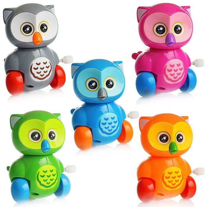 картинка Игрушка заводная, 6,5*5,5*8 см, пластик, ассорти, "Сова", 6621 от магазина Альфанит в Кунгуре