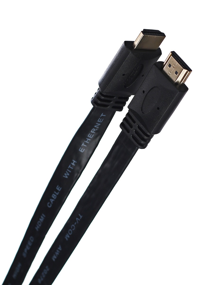 картинка Кабель HDMI - HDMI, 1м, плоский, черный, CG200F-1M от магазина Альфанит в Кунгуре