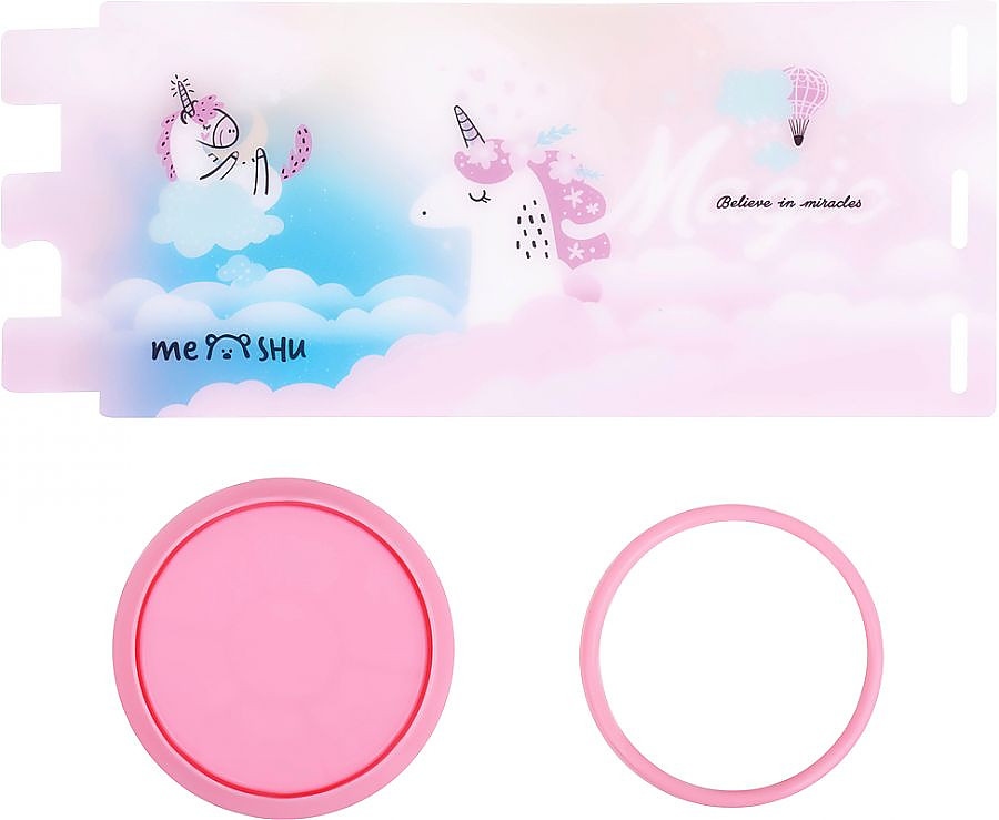 картинка Стакан для пишущих принадлежностей, 1 отдел, пластик, розовый, с рисунком, "Unicorn", MESHU, MS_46344 от магазина Альфанит в Кунгуре