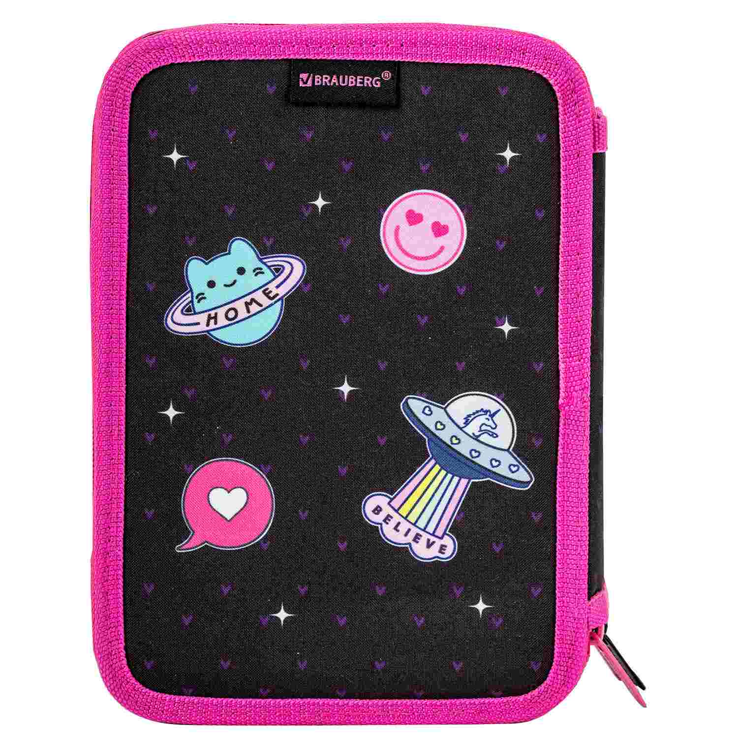 картинка Пенал 3 отделения, 21*14 см, полиэстер, "Space sweets", BRAUBERG, 272332 от магазина Альфанит в Кунгуре