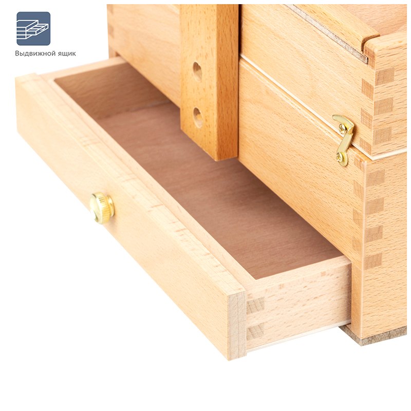 картинка Ящик художника, 36*23,5*15 см, бук, с ячейками для кистей и красок, "Студия", Гамма, 101018_15 от магазина Альфанит в Кунгуре