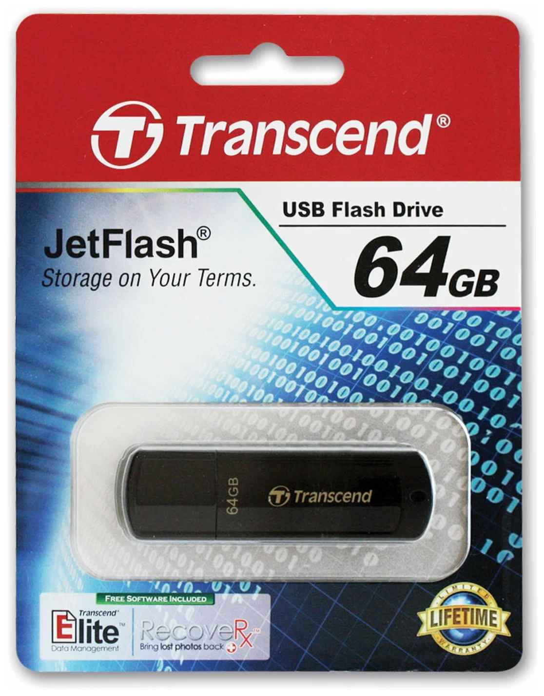 картинка Флеш-диск Transcend 64 GB, Jetflash 350, черный, TS64GJF350 от магазина Альфанит в Кунгуре