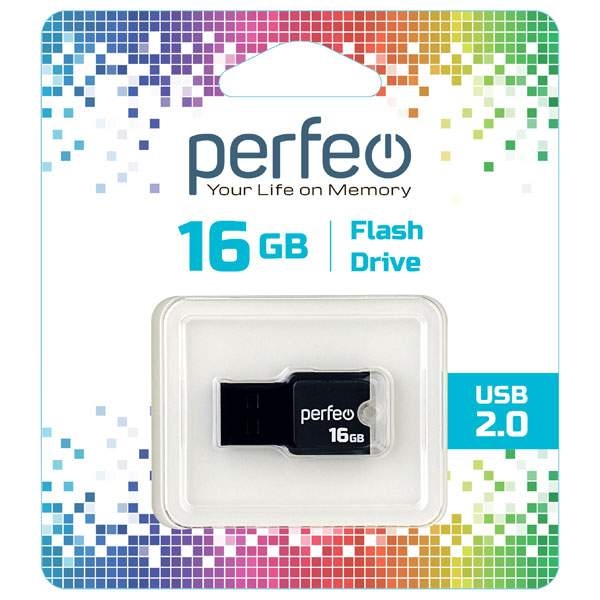 картинка Флеш-диск Perfeo 16 GB, M01, черный, PF-M01B016 от магазина Альфанит в Кунгуре