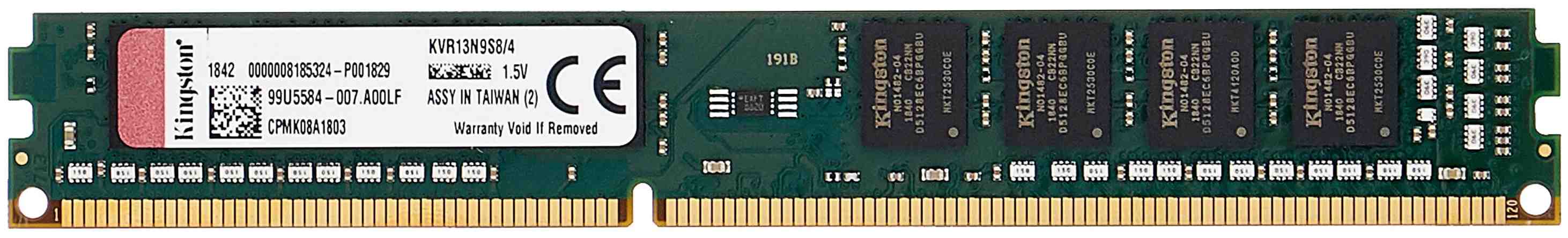 картинка Модуль памяти DIMM 4 GB, Kingston KVR1333D3N9/4G CL9, DDR3, 1333 МГц от магазина Альфанит в Кунгуре