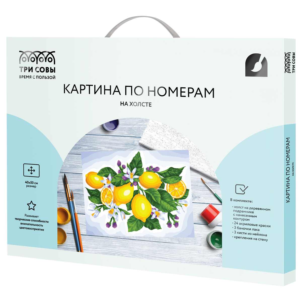 картинка Картина по номерам, 40*50 см, на подрамнике, "Лимоны", Три совы, КХ4050_53908 от магазина Альфанит в Кунгуре