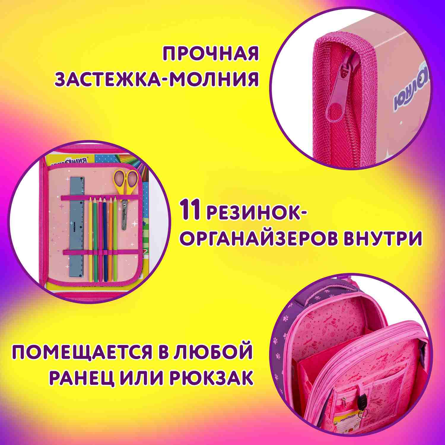 картинка Папка для труда и тетрадей, А4, 1 отдел, пластик, на молнии, органайзер, "Anime pals", Юнландия, 272222 от магазина Альфанит в Кунгуре