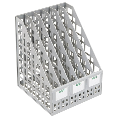 картинка Лоток для бумаг вертикальный 6 отделов, 300*245*240 мм, пластик, серый, сборный, СТАММ, ЛТВ-63725 от магазина Альфанит в Кунгуре