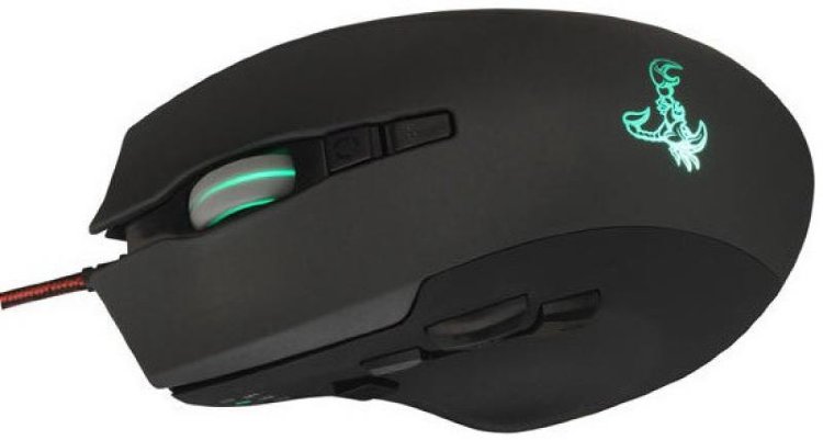 картинка Мышь проводная игровая Oklick 785G Scorpion, 800-4000 dpi, USB, черный/серый, подсветка от магазина Альфанит в Кунгуре