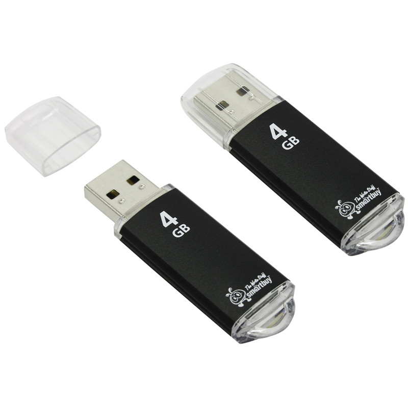 картинка Флеш-диск SmartBuy 4 GB USB 2.0, V-Cut, черный, SB4GBVC-K от магазина Альфанит в Кунгуре