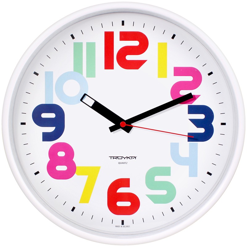 картинка Часы настенные 30*30*5 см, белая рамка, плавный ход, круглые, Troyka, 77771712 от магазина Альфанит в Кунгуре